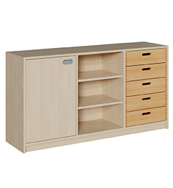 Sideboard, Vitrinenschrank, Schrankkombination, Schubladen, Holz