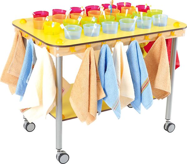 Zahnputzbecherwagen, Rechteck, für 26 Becher, Farbe wählbar