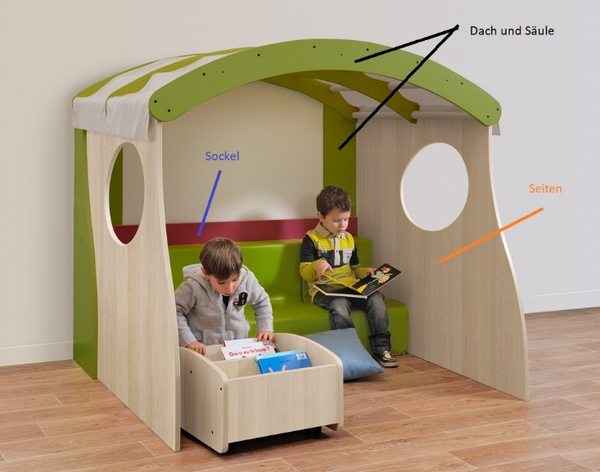 MATHOU Mini-Spielhaus mit Innenmatte, 10 Jahre Garantie
