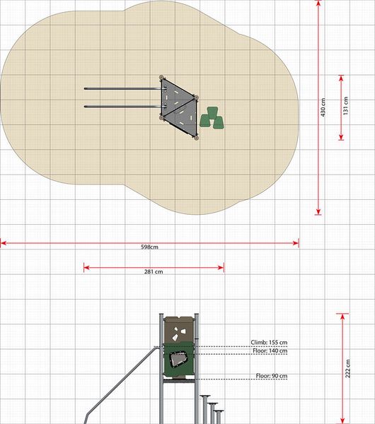 Spielturm Bertil, Fallhöhe 155 cm