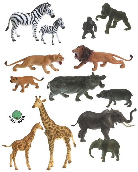 Afrikatiere-Set, 13-tlg. (Maße der Tiere zwischen 10-13 cm) Afrikatiere-Set, 13-tlg. (Maße der Tiere zwischen 10-13 cm)