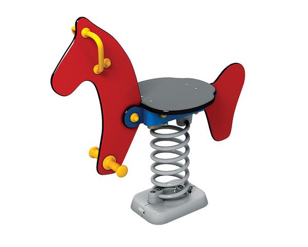 Hochstapler, Kinderreherspielzeug, Springpferd, Federbein, Sitzkissen