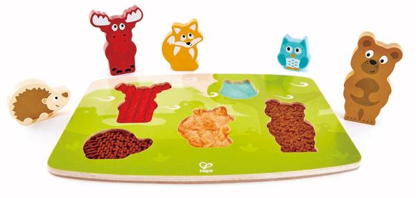 HAPE Fühlpuzzle Waldtiere, 6 Teile, Holz, ab 2 Jahre