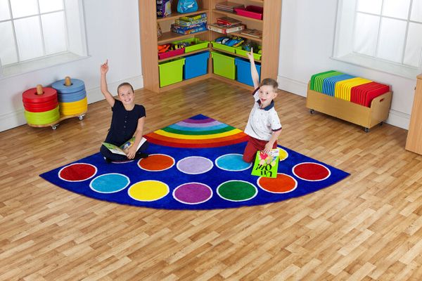 Kinder, Spielteppich, bunter Teppich, Kreis Muster, Lehrteppich