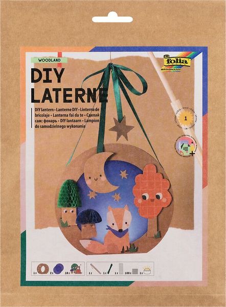 FOLIA Laternen-Bastelset Wald