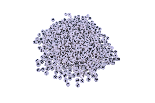 Kunststoffperlen Buchstaben weiss, 500 Stück Kunststoffperlen Buchstaben weiss, 500 Stück