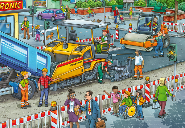 RAVENSBURGER Puzzle Straßenbaustelle, 2 x 12 Teile, ab 3 Jahre RAVENSBURGER Puzzle Straßenbaustelle, 2 x 12 Teile, ab 3 Jahre