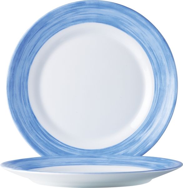 teller, platte, porzellan, blau, einfarbig