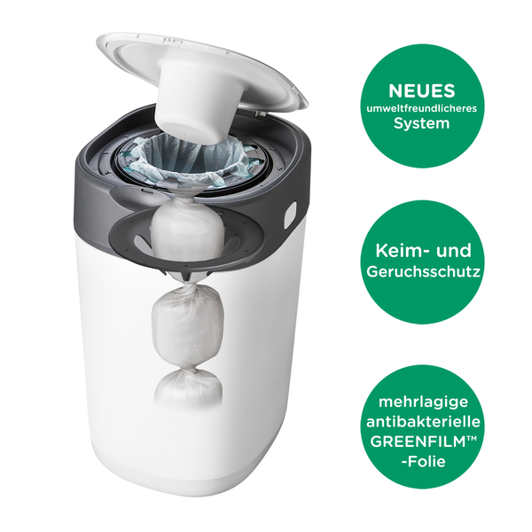 Tommee Tippee Windeleimer Twist & Click Sangenic, weiß, FFP, für ca. 28 Windeln