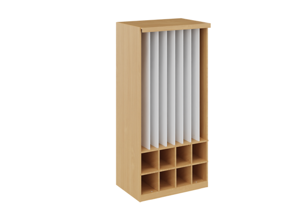 Liegepolsterschrank in Hochkant mit Bettzeugfächer unten