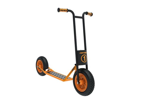 Tretroller, Scooter, Gummi Reifen, orange, Rahmen aus Stahl