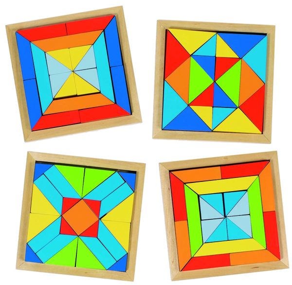 GOKI Legespiele "Formenwelten" aus Holz, 4er Set GOKI Legespiele "Formenwelten" aus Holz, 4er Set