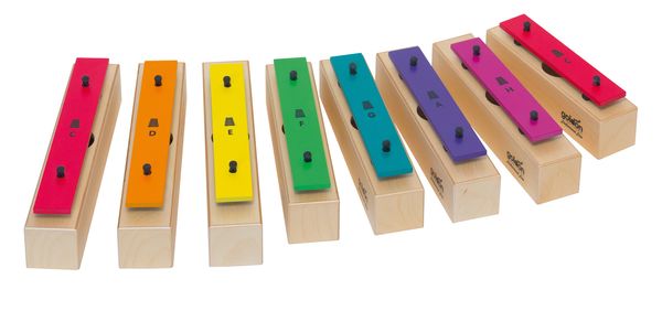 xylophon, Holzmusikinstrument, bunte Tasten, Musikskala, handgefertigt