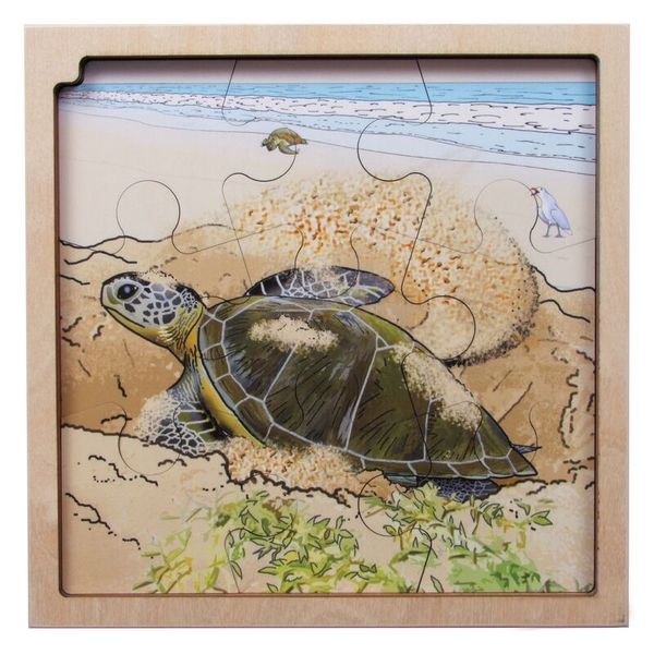 Circle of life Puzzle, Schildkröte, Holz, 4 Puzzle, ab 3 Jahre Circle of life Puzzle, Schildkröte, Holz, 4 Puzzle, ab 3 Jahre