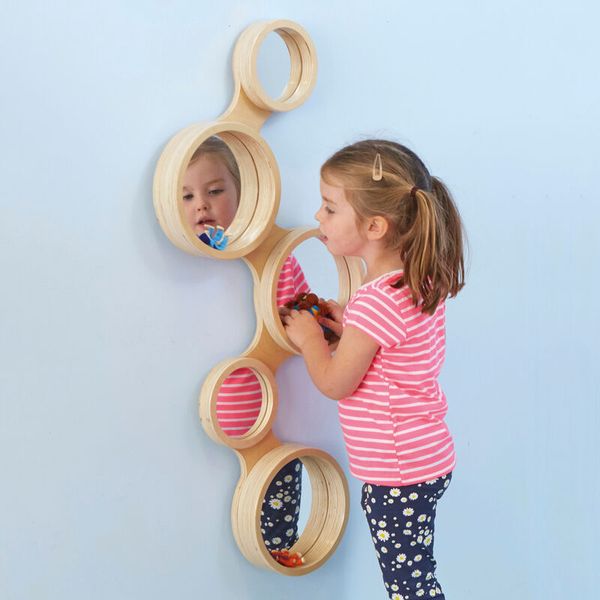 Wandspiegel aus Holz, BxH: 83 cm x 35 cm  Wandspiegel aus Holz, BxH: 83 cm x 35 cm