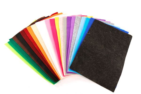 Bastelfilz, DIN A4, 1,5 mm, bunt sortiert in 24 Farben, 24 Bogen