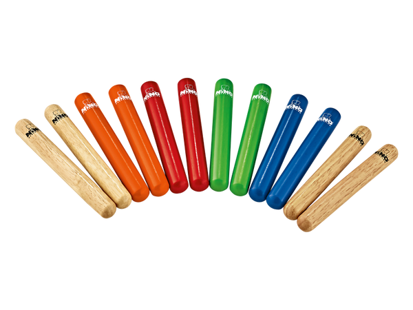 NINO® Percussion mehrfarbige Claves für Kinder, 6 Paare