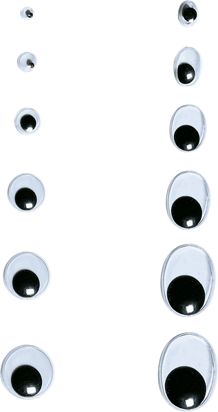 FOLIA Wackelaugen oval, 12 x 9 mm, 100 Stück