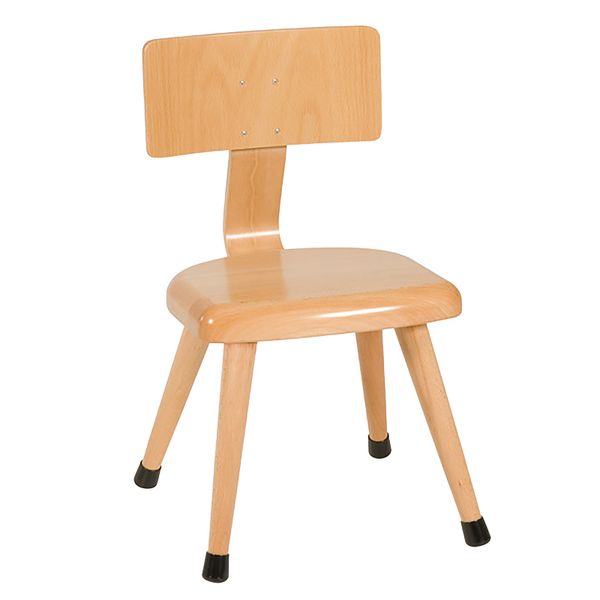 Holzstuhl, Kinderstuhl, helles Holz, Vier Beine, Rückenlehne aus Holz