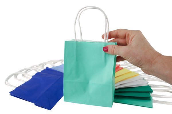 FOLIA Papiertüten S, Kraftpapier, farbig sortiert, 20 Stück