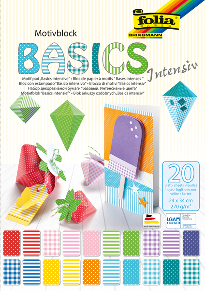 FOLIA Motivblock Basic intensiv, 24 x 34 cm, 20 Bogen