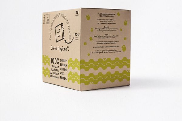 GREEN HYGIENE Palette Toilettenpapier-Kompakt, ROLF, naturweiß, 2-lagig, 500 Blatt, 1.080 Rollen