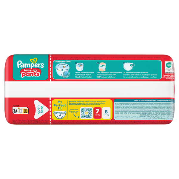 PAMPERS Baby Dry Pants Gr. 7, Extra Large 15+ kg, (verschiedene Verpackungsgrößen)