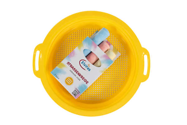 Großes Sandsieb mit Straßenkreide, 12 Sets