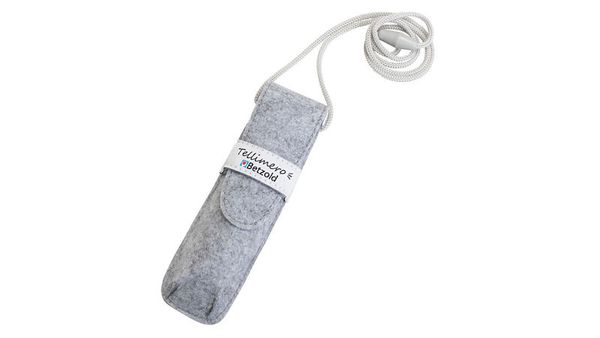 Textbeutel, Kordel-Tragehalfter, Filz-Beutel, grauer Beutel, kleine Hülle