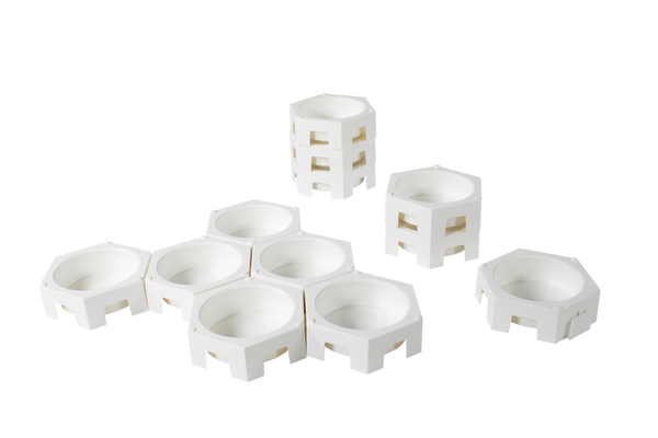 ELVIRAS Tempera-Palette hexagonal für 55 mm Blöcke, 12 Stück