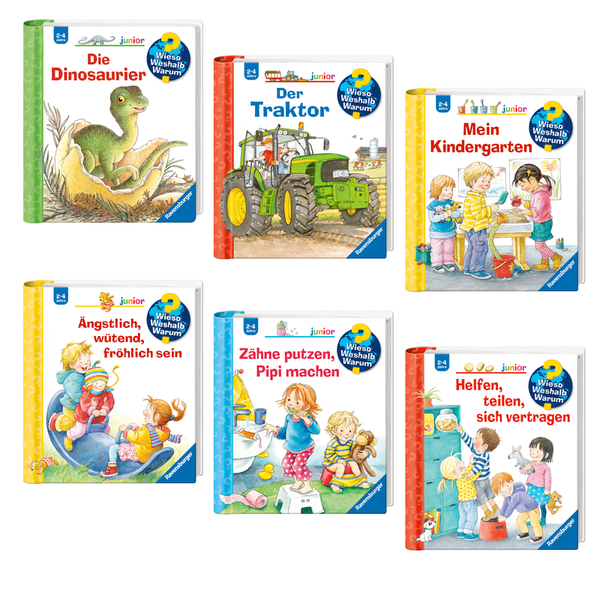 Kinderbuch, Dinosaurier, Traktor, Kindergarten, Zähne putzen