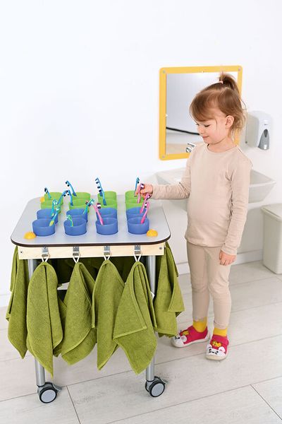 Zahnputzbecherwagen, Rechteck, für 16 Becher