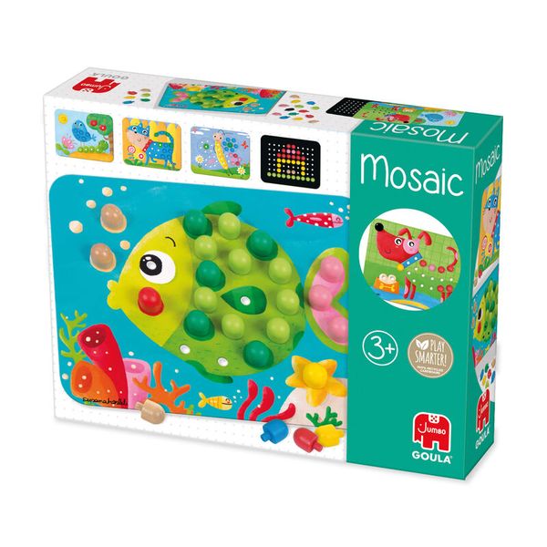 GOULA Mosaik Steckspiel mit 5 Vorlagen, ab 3 Jahre