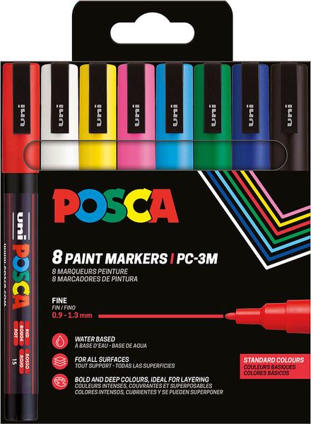 paint markers, markers, colorful pens, water-based, set of 8