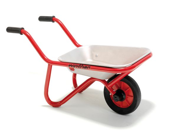 Kinderwagen, Schubkarre, Radlade, rot, Metallschale