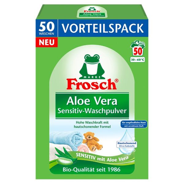 FROSCH Sensitiv Waschpulver Aloe Vera, 3 x 3.432 g