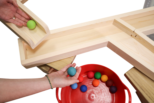 Wasserbahn / Kugelbahn, massives Kiefernholz, 12 Teile, ab 3 Jahre (SONDERANGEBOT)