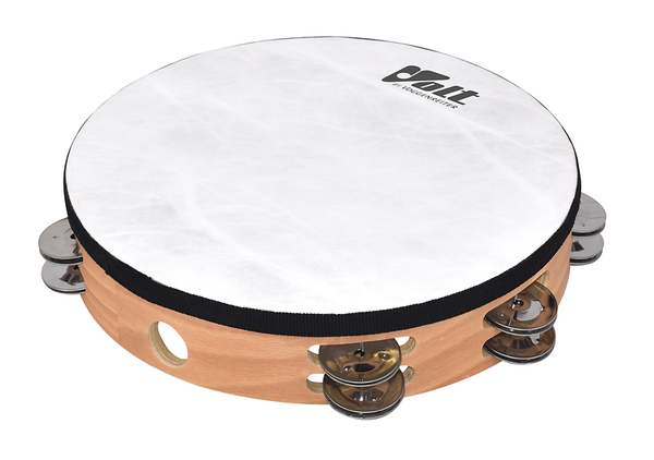 Tambourine, Musikinstrument, Holzrahmen, Metallklingeln, Rahmentambourine