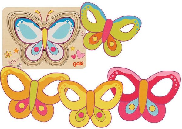 Schmetterling Puzzle, Holzpuzzle, Kinderpuzzle, Masken-Puzzle, Motiv-Schmetterlinge