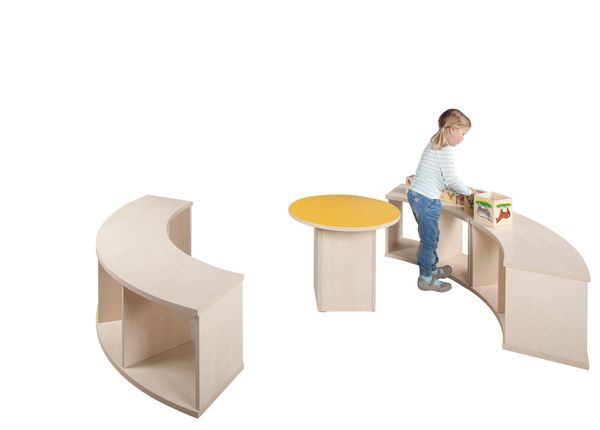 Kinderwerkbank, Spielküche, Holz, Kreissegmente, Puzzleteile