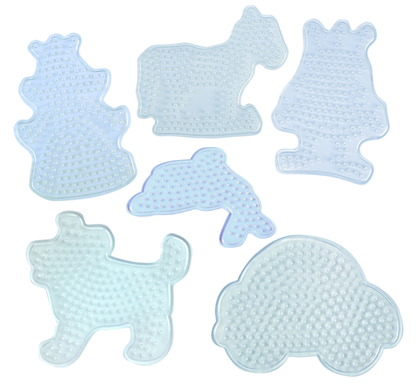 Steckplatten-Set für Bügelperlen, Figurenmix, 10 Stück