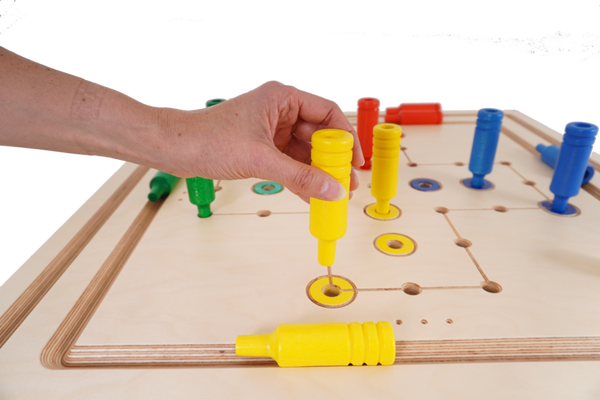 Tischspiel, Lötspiel, Kugelbahnpuzzle, Holzspiel, Stift-Setup