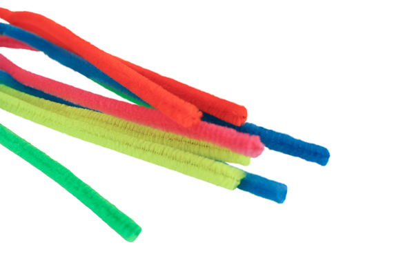 ELVIRAS Pfeifenputzer neon, 50 cm lang, Ø 8 mm, farbig sortiert, 10 Stück