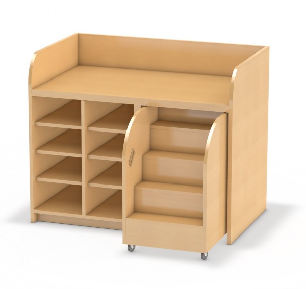 Küche, Rollregal, Holz, Schubladen, Küchenwagen
