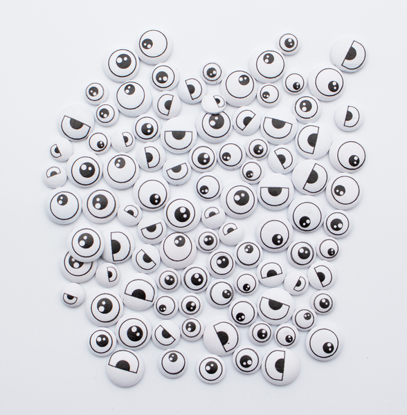Augen aus Holz, 126 Stück