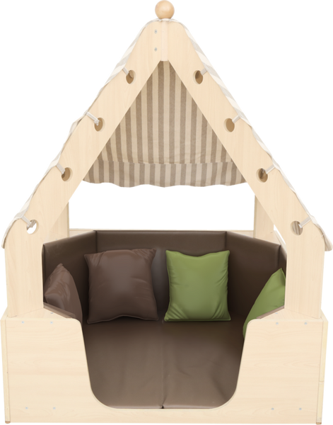 Kuschelhöhle mit Sitzpolster + Stoffdach, LxBxH: 110 x 110 x 143 cm Kuschelhöhle mit Sitzpolster + Stoffdach, LxBxH: 110 x 110 x 143 cm