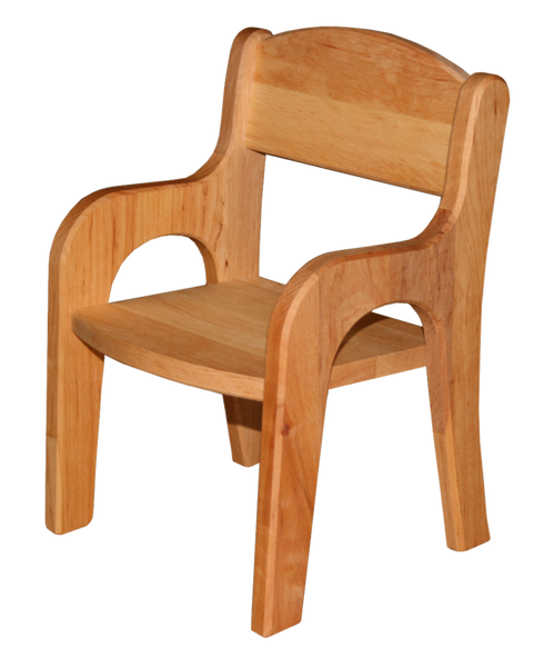 Holzstuhl, Kindermöbel, Holzstuhl Kinder, Holzstuhl robuster, Gerundete Armlehnen
