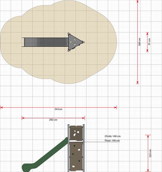 Rutschenturm Basil, Fallhöhe 140 cm
