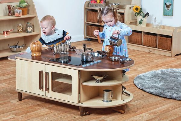 Küche, Kinderspielzeug, Spielküche, Holz, Kochset