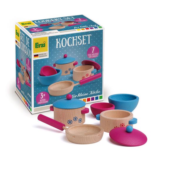 ERZI Kochset, Holz, 7 Teile ERZI Kochset, Holz, 7 Teile